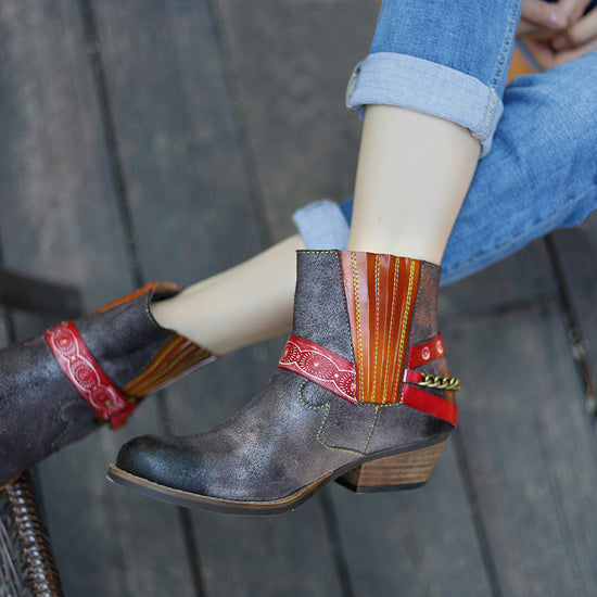 American Fashion Handmade Frosted Cowboy Boots And Ankle Women&