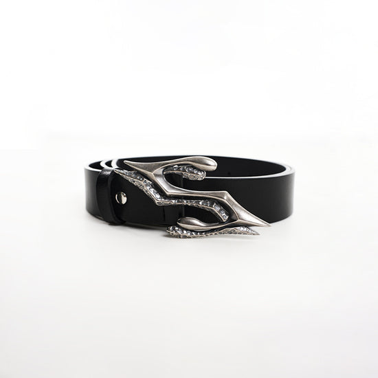 Metal Letter Two-layer Leather Men&