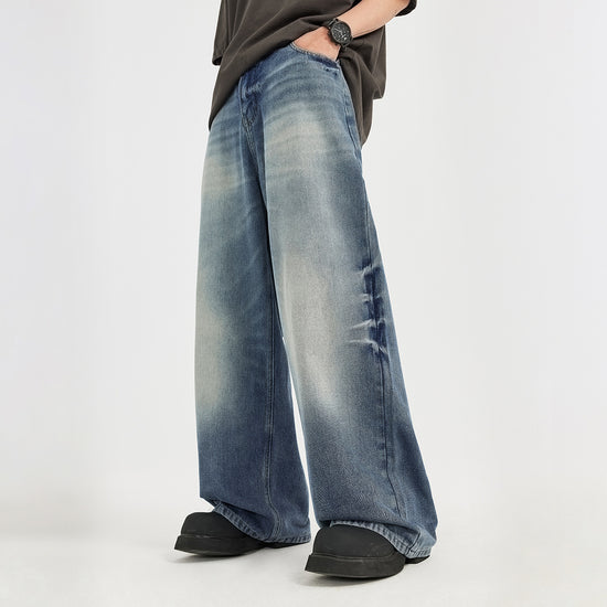 INF menswear | Vintage Cat must make old wide-leg jeans Spring/summer fashion brand street jeans