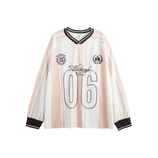 INF men | vertical print digital printing long sleeve autumn and winter new fashion brand American retro sports style T-shirt top